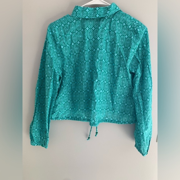 Womens Zara Geometric Long Sleeve Collared Tied Blouse & Smock Tiered Skirt SetL - Picture 6 of 15